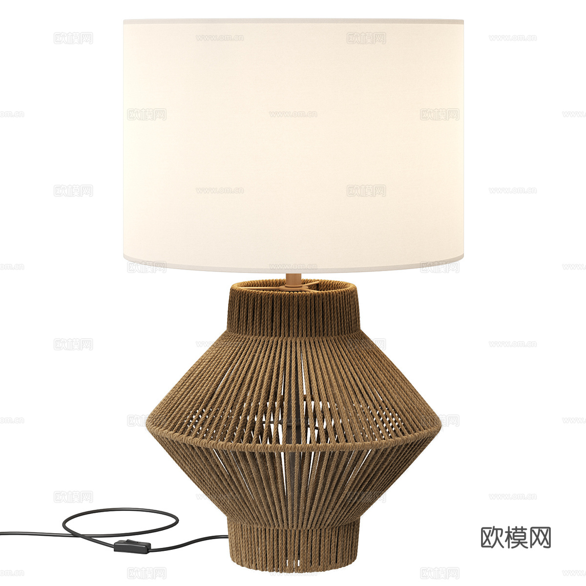 新中式侘寂藤编装饰台灯3d模型