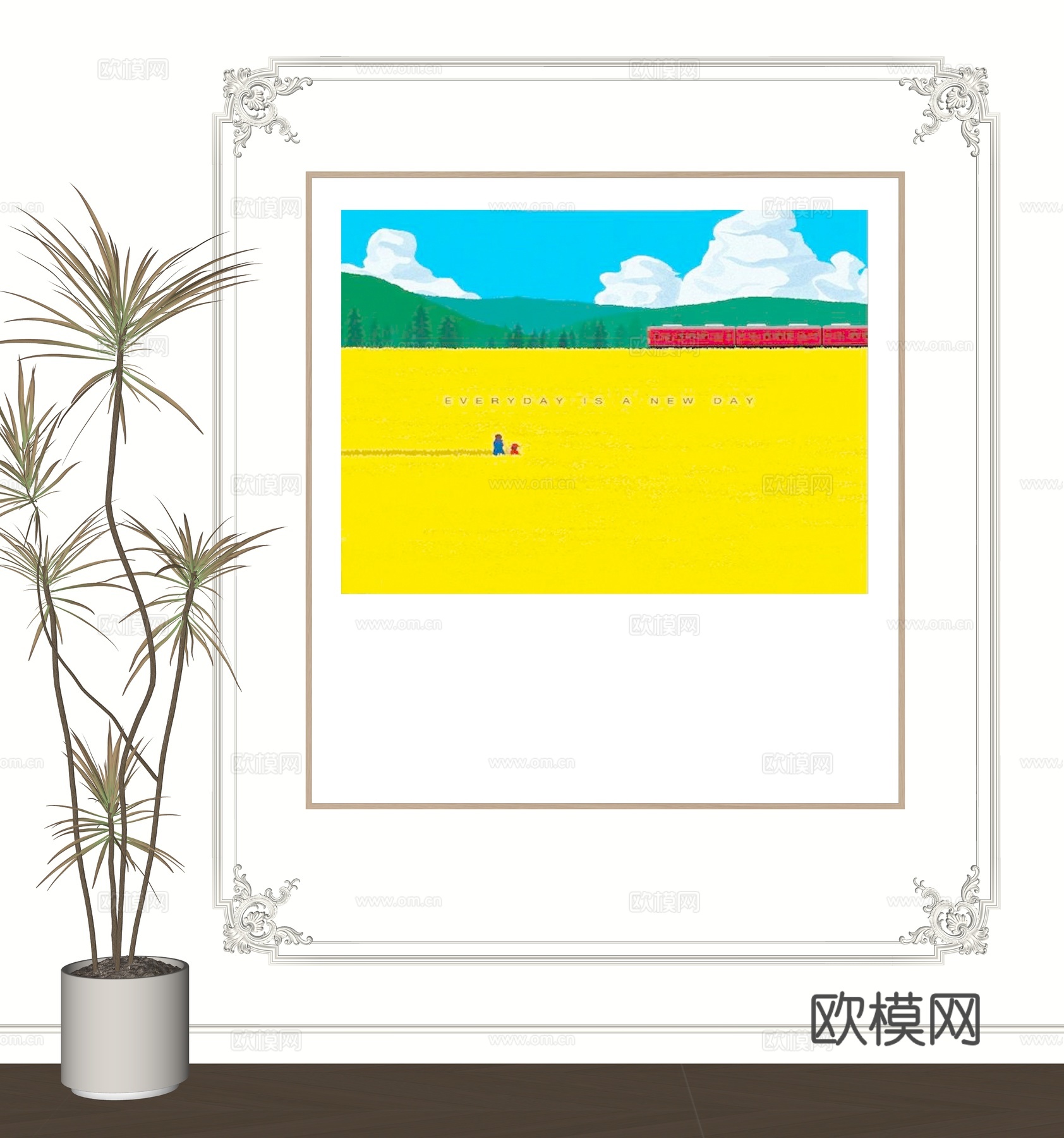现代油画su模型
