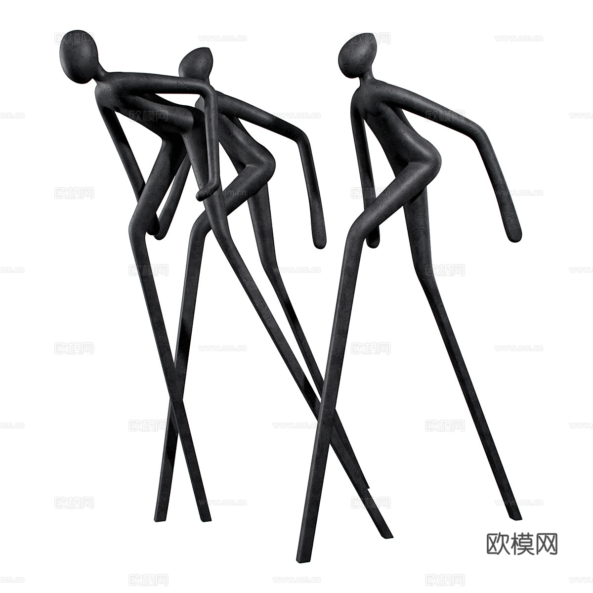 现代意式极简艺术雕塑摆件3d模型