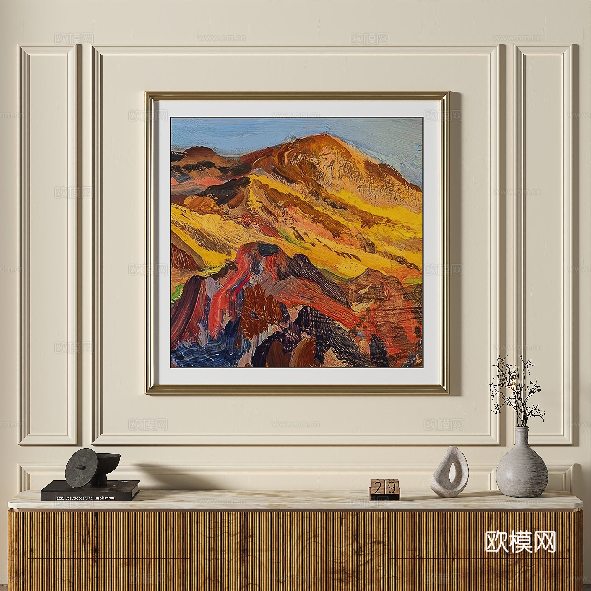 法式，现代，复古，简约，抽象，轻奢，装饰画3d模型