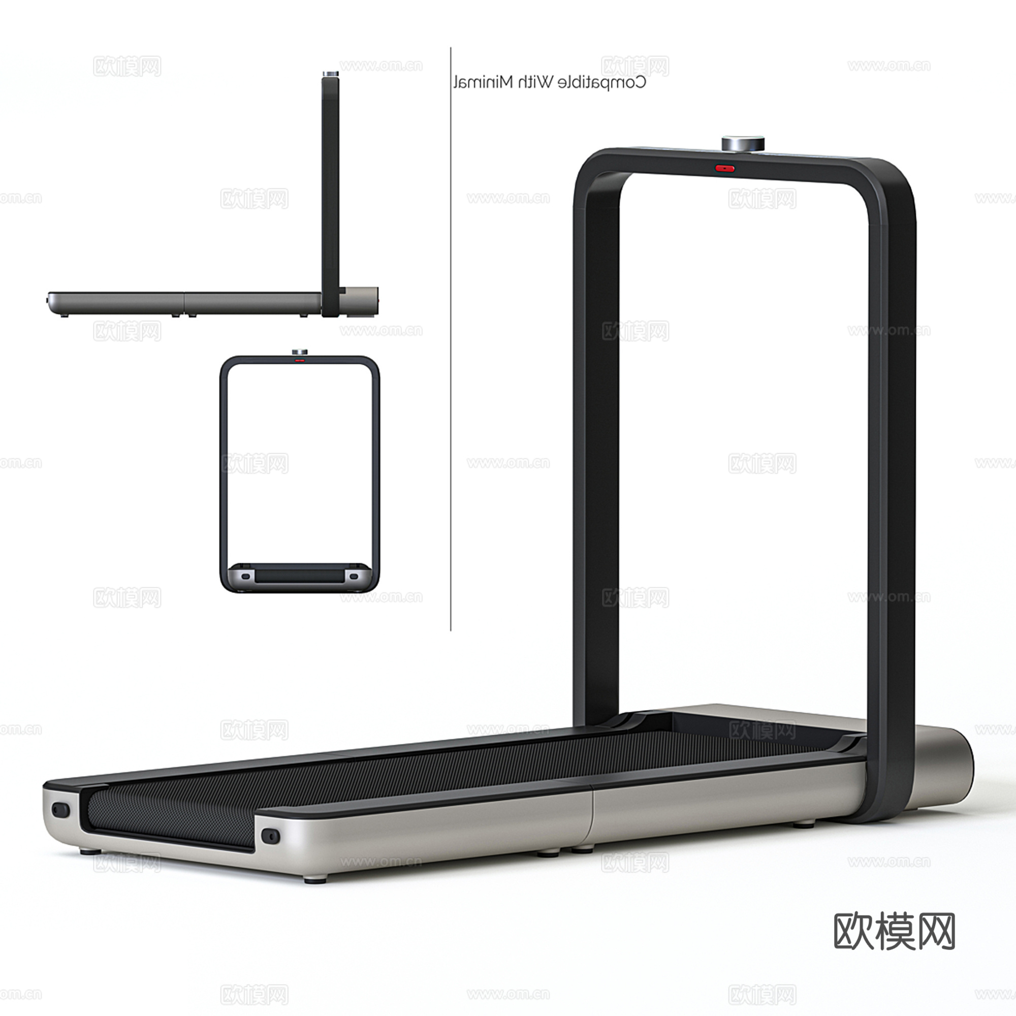 现代跑步机 走步机 健身器材su模型