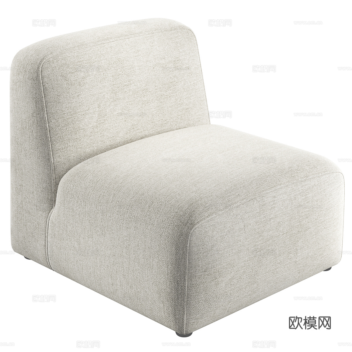 现代意式布艺沙发椅3d模型