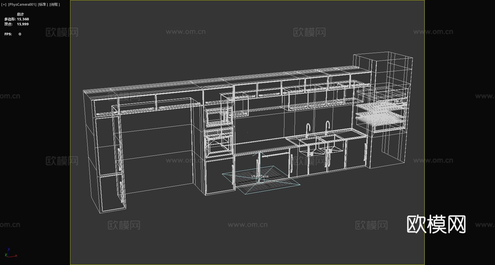 橱柜 整体橱柜 厨房储物柜 木柜 柜子3d模型