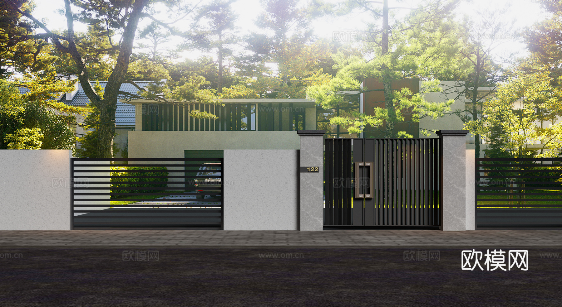 庭院 庭院围墙3d模型