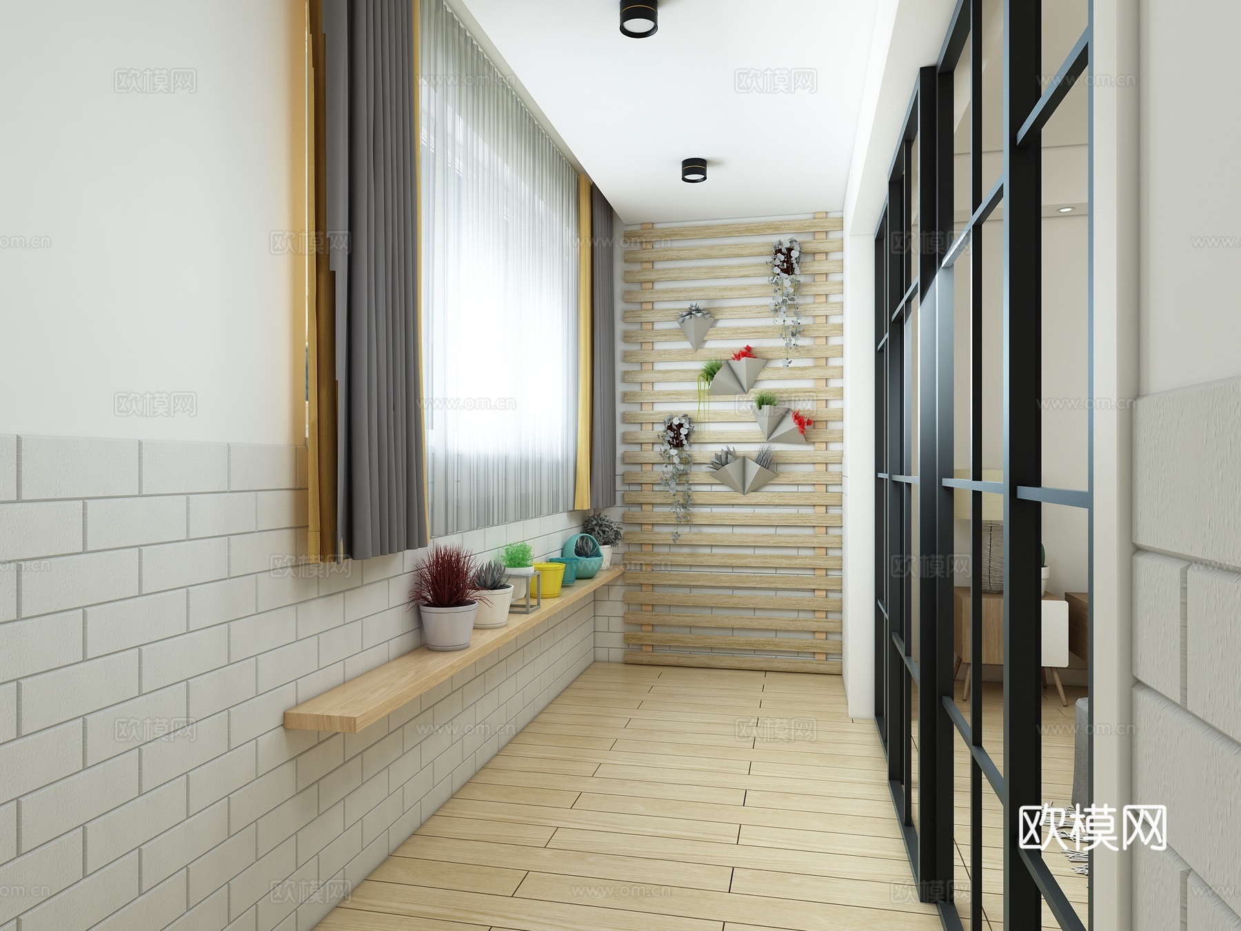 北欧客厅餐厅厨房 吊灯 多人沙发 单人沙发 茶几 挂画3d模型