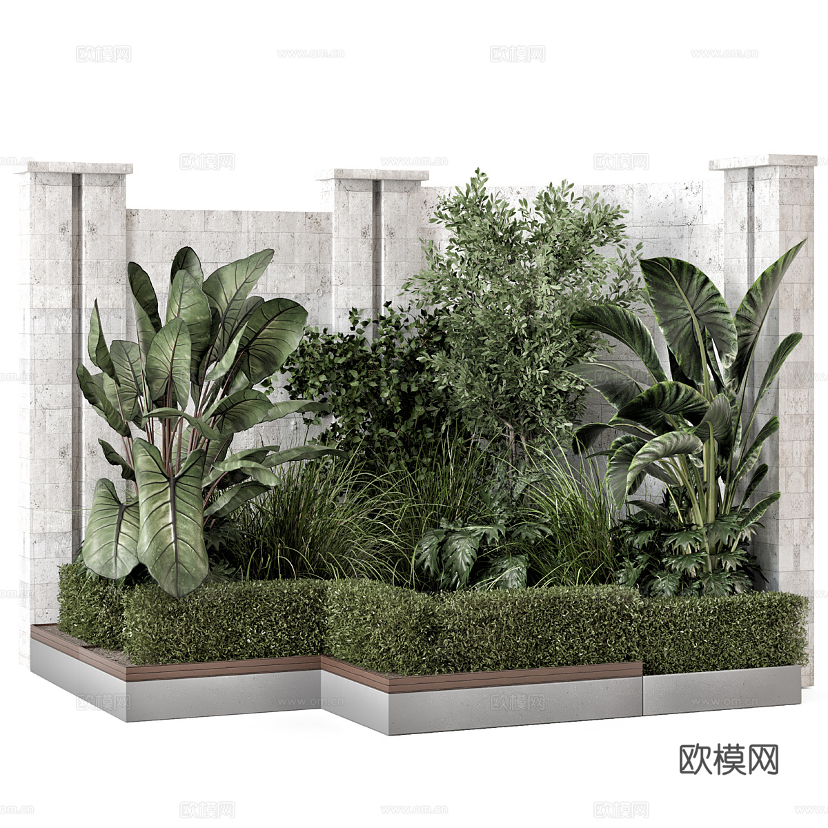 现代意式庭院局部景观3d模型