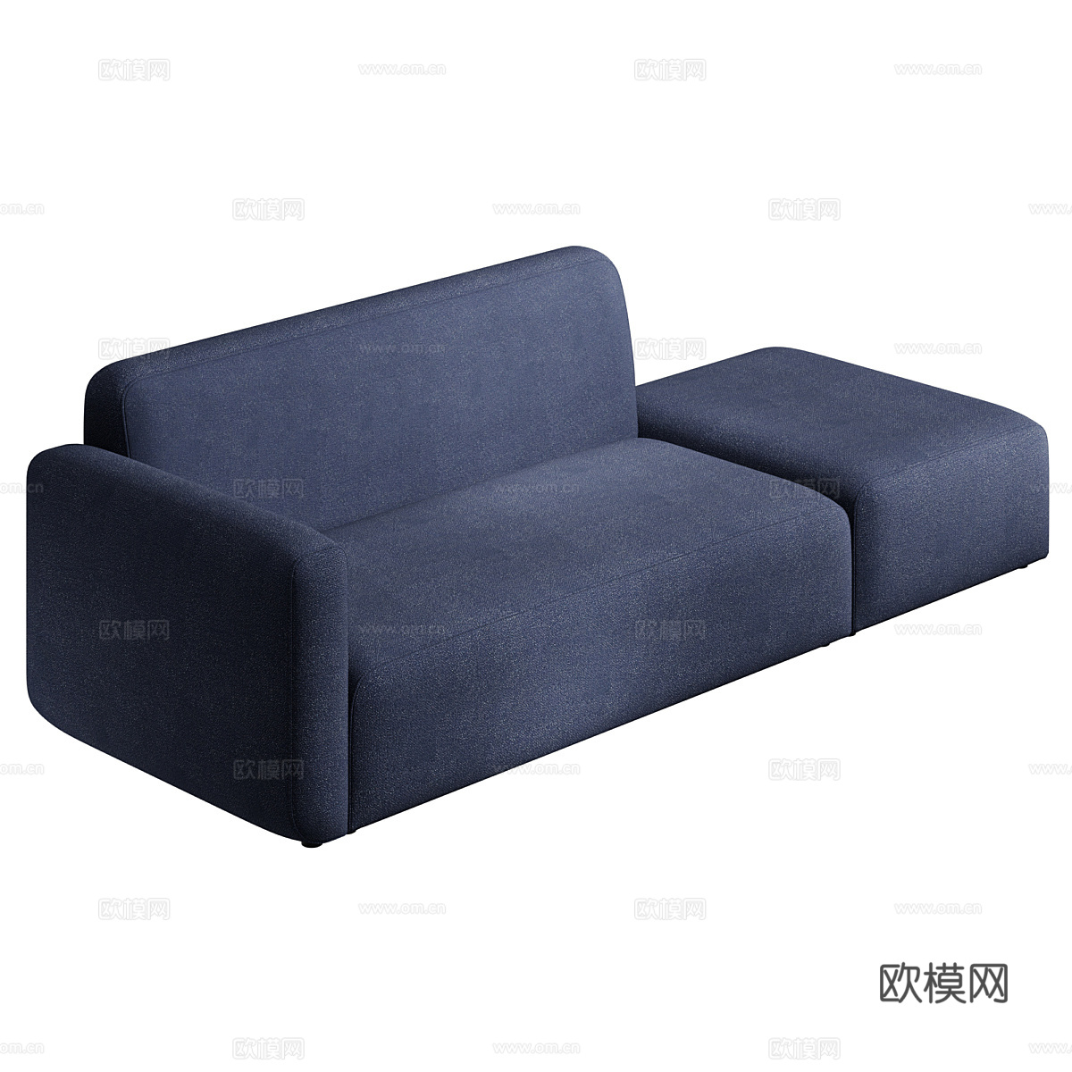 现代意式布艺贵妃椅3d模型