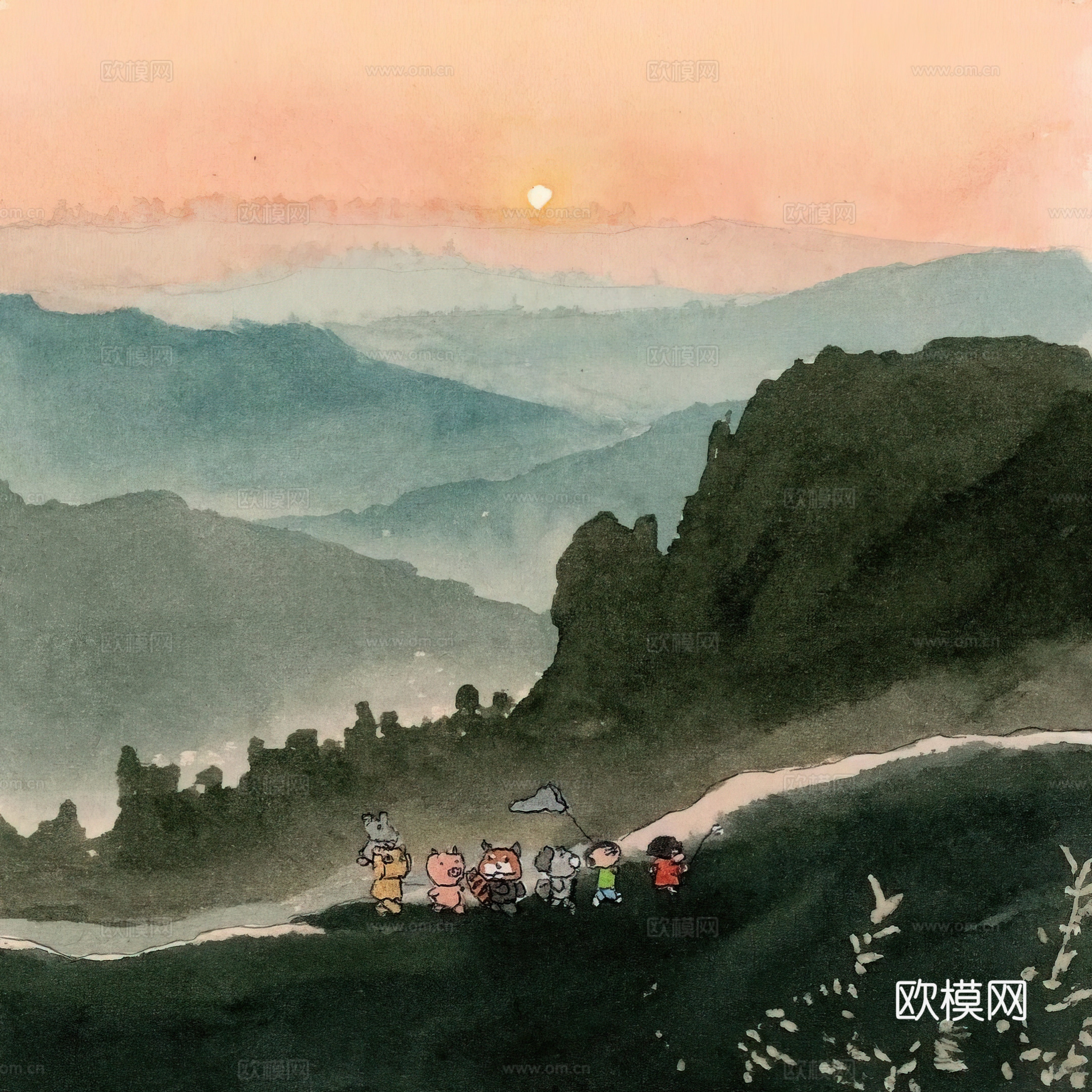 艺术挂画 挂画 装饰画 艺术画水彩插画