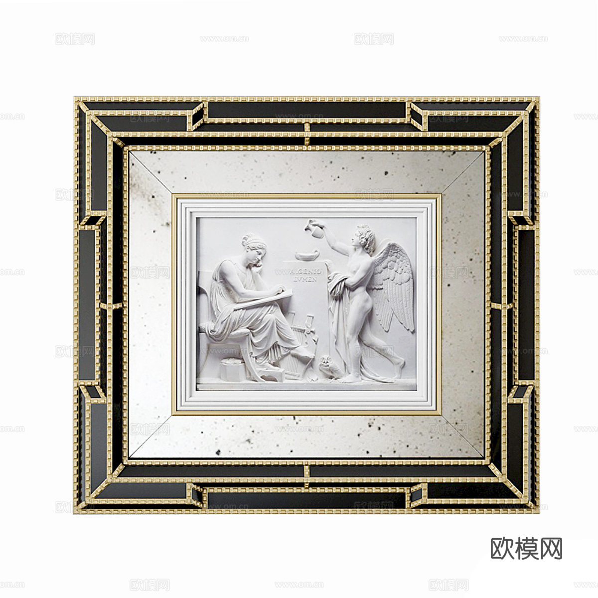 法式轻奢浮雕装饰挂画3d模型