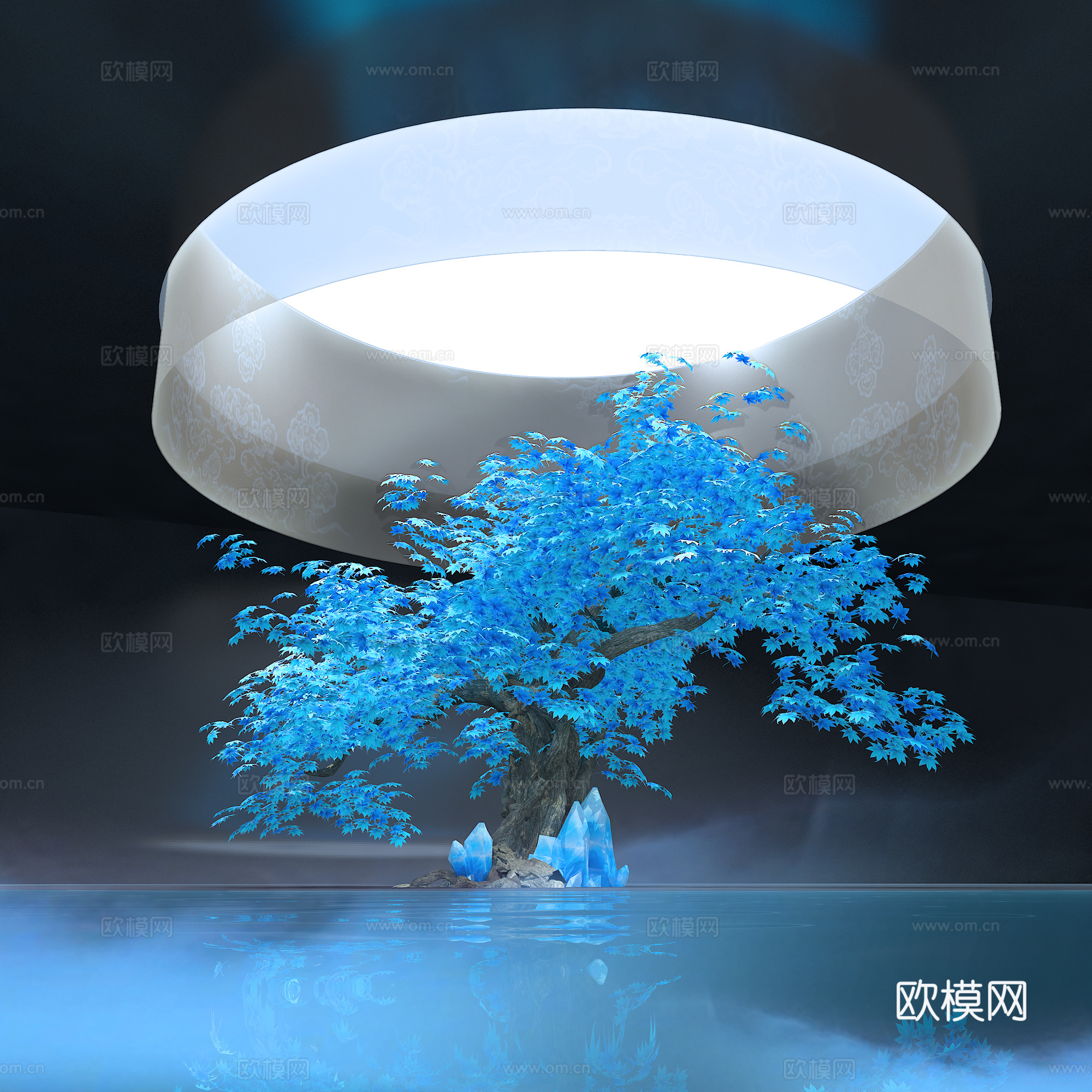 植物景观 蓝色的树 植物  树3d模型