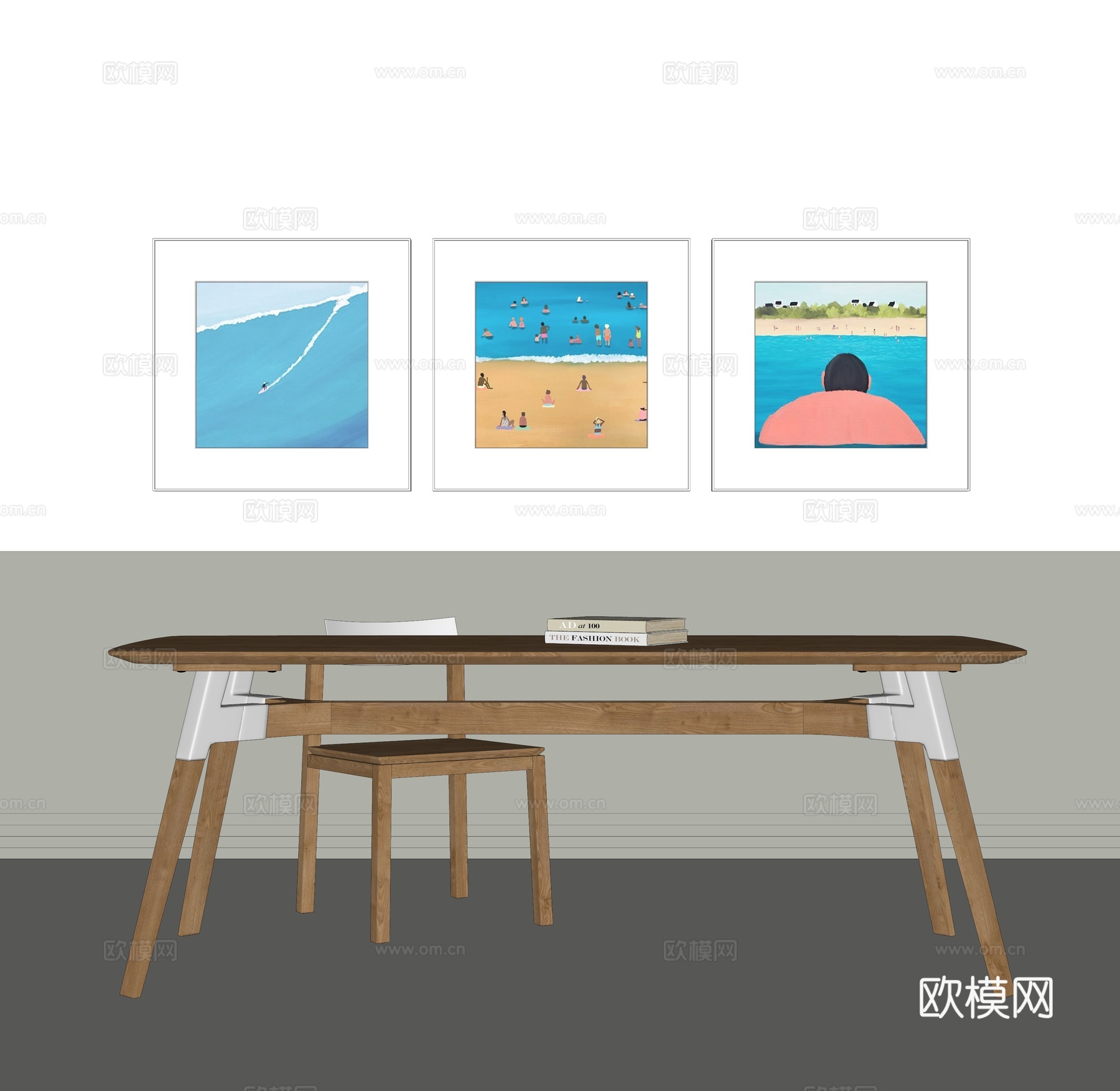 现代装饰挂画组合su模型