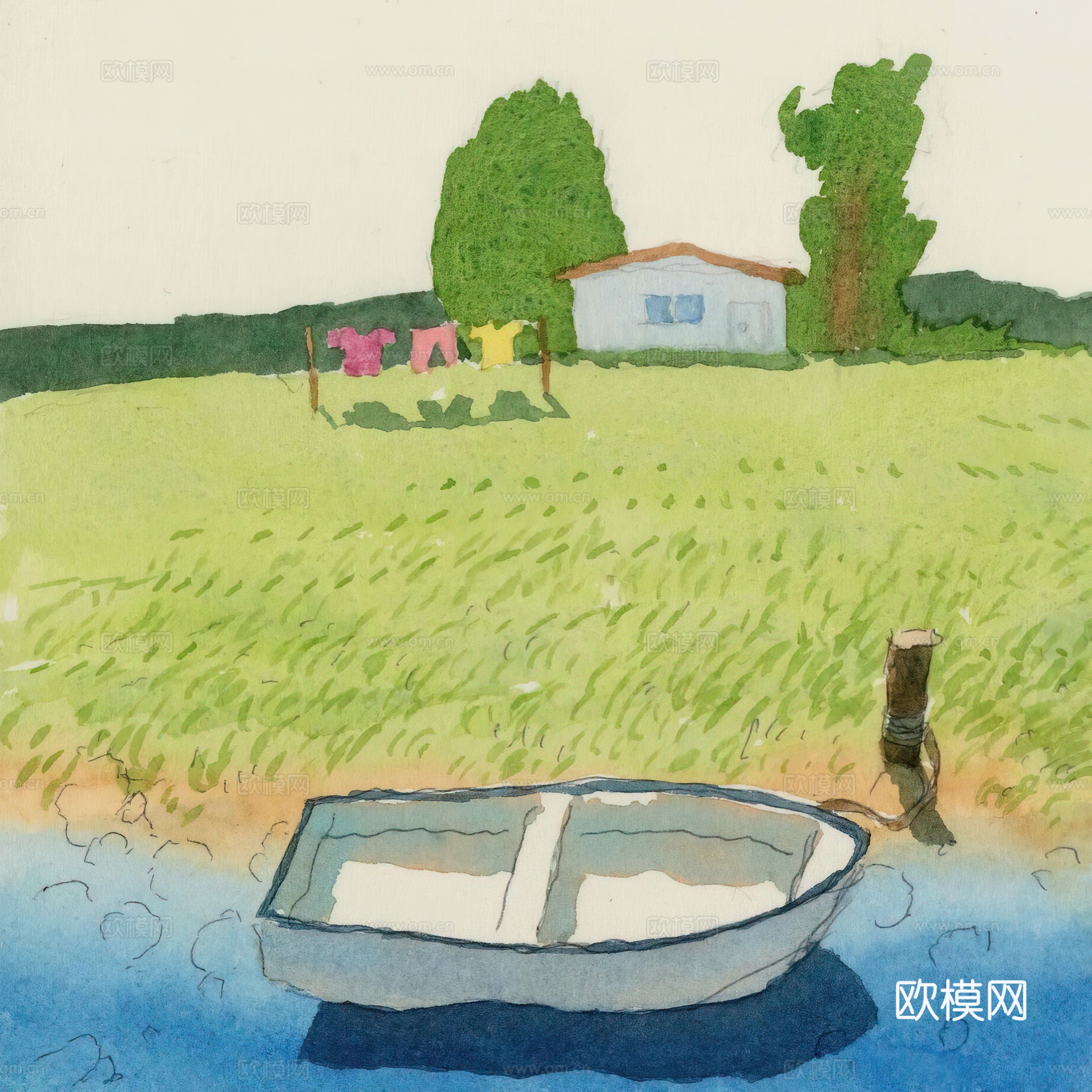 艺术挂画 挂画 装饰画 艺术画水彩插画