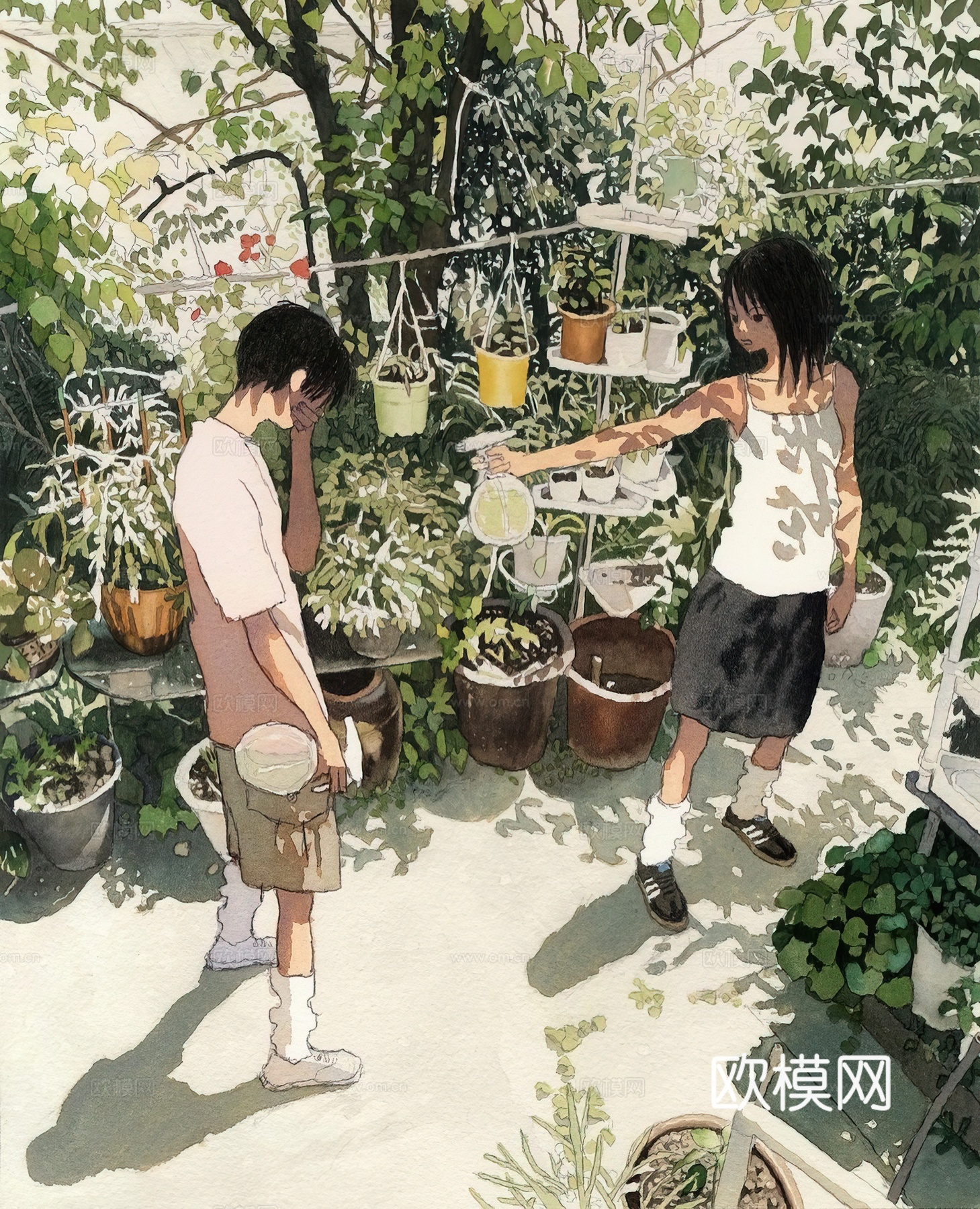 艺术挂画 挂画 装饰画 艺术画水彩插画下载