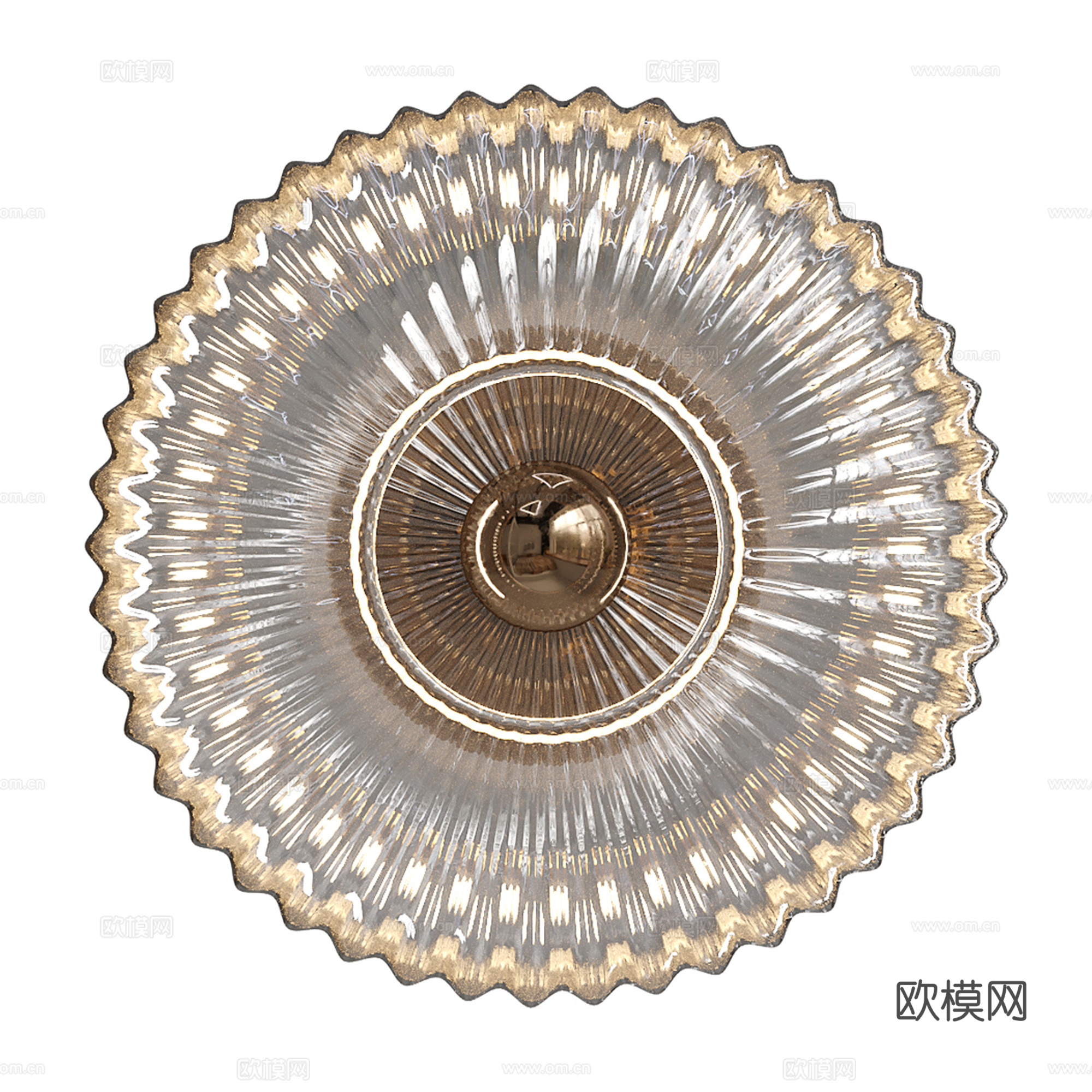 现代圆形玻璃壁灯su模型