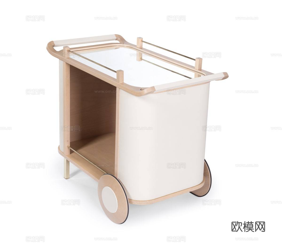 北欧沙发边几可移动小推车创意奶油风茶几阳台轻奢小桌子su模型