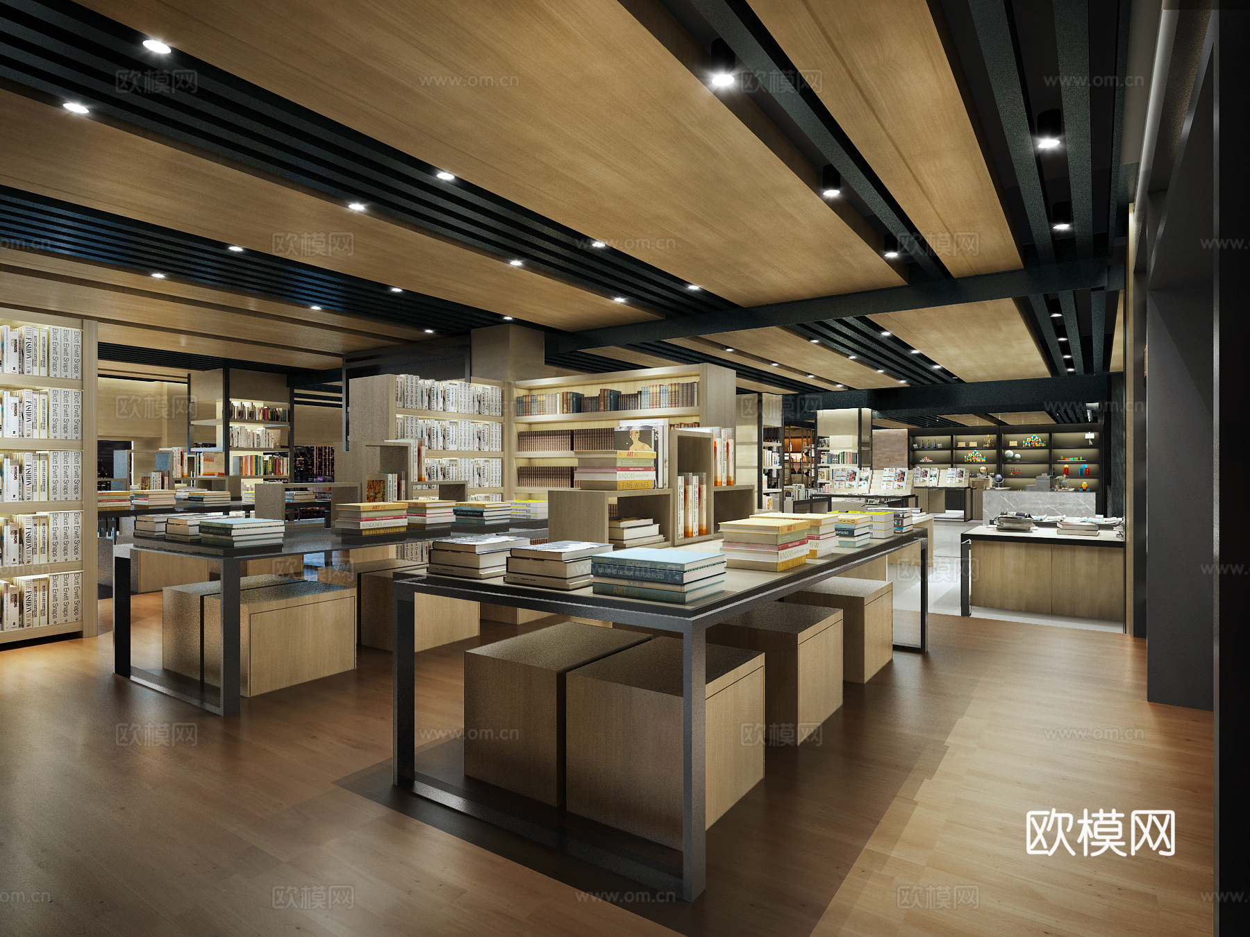 现代书店  图书馆3d模型