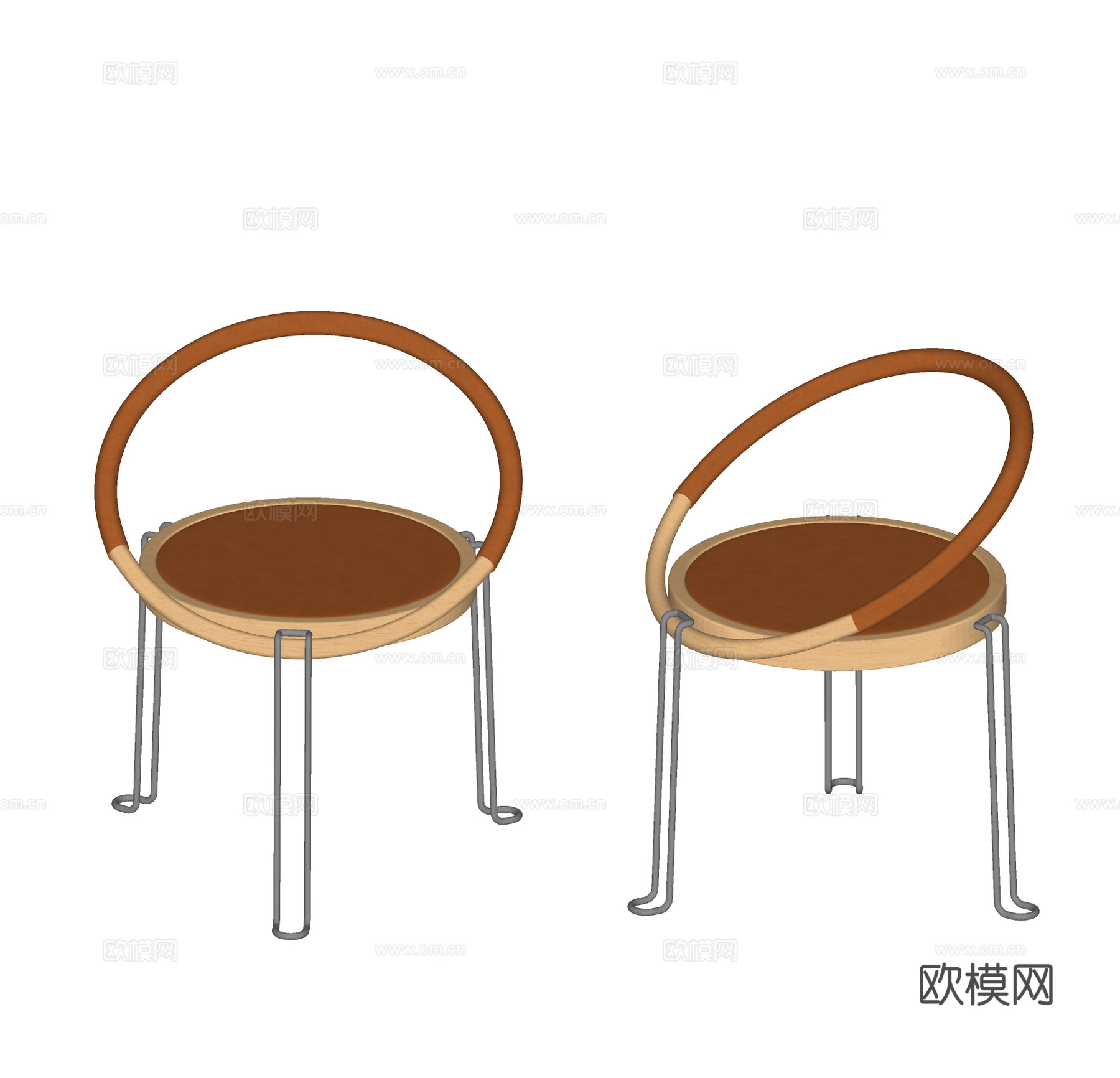 现代餐椅 休闲椅 单椅 书椅 异形单椅 皮质单椅 扶手椅su模型
