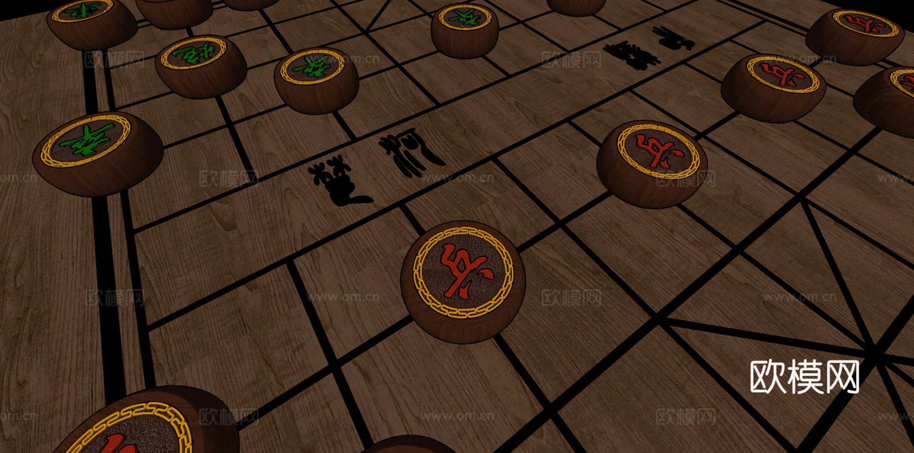 象棋棋盘su模型