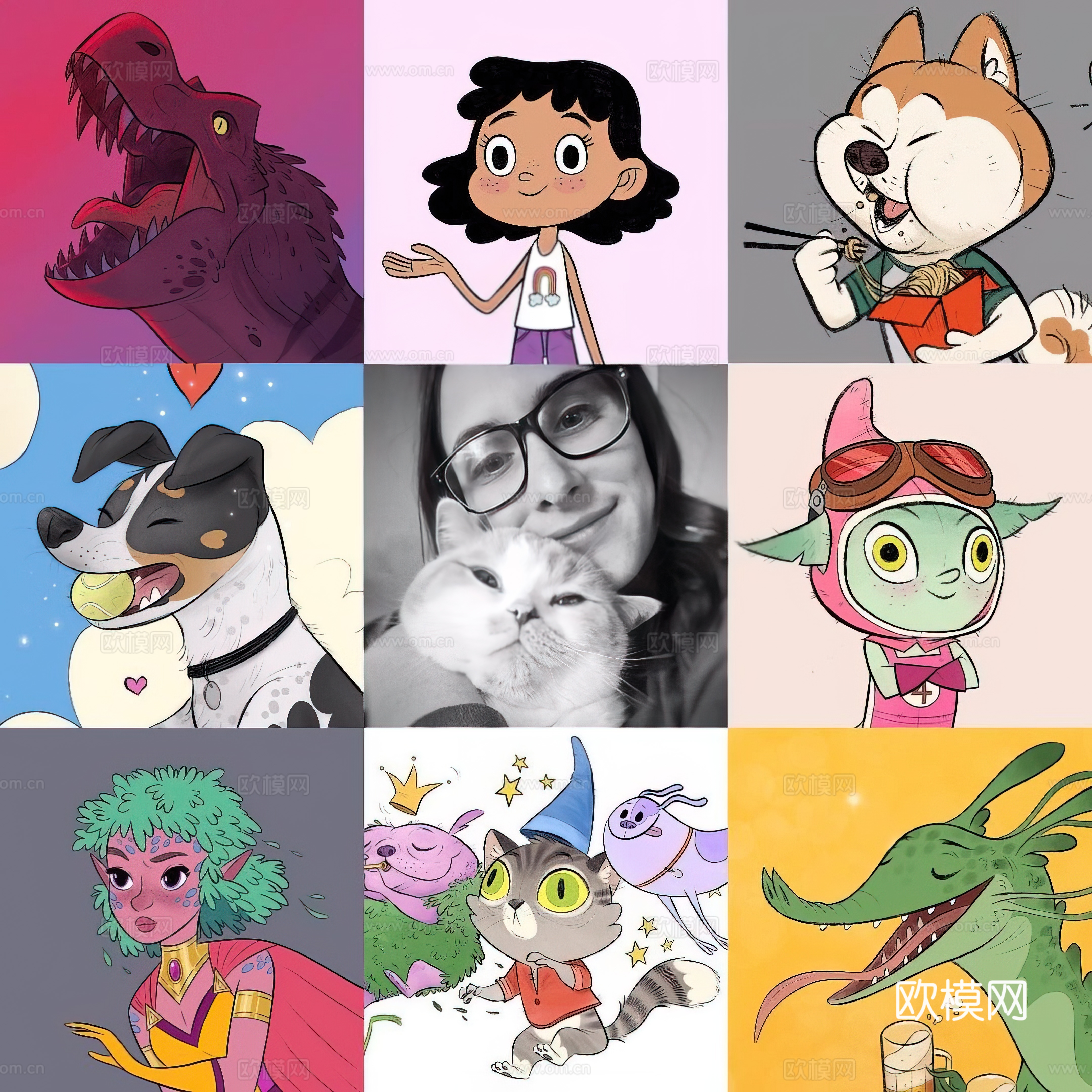 艺术挂画 挂画 装饰画 艺术画 拟人动物下载