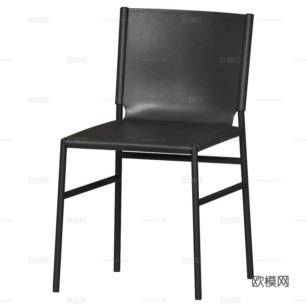 现代意式极简皮革椅子3d模型