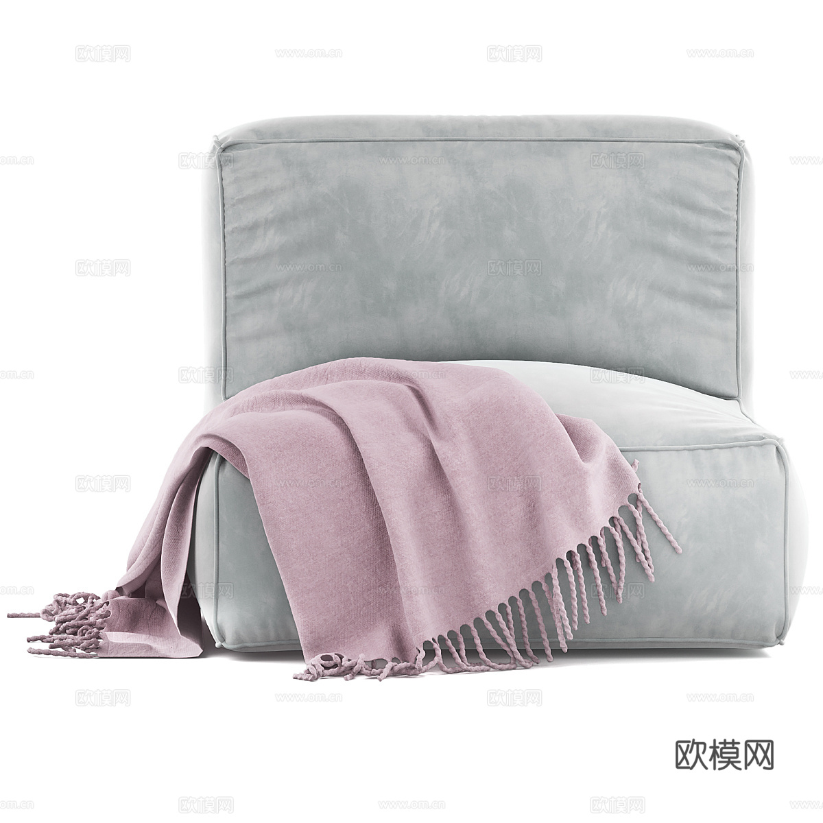 现代意式布艺沙发椅3d模型