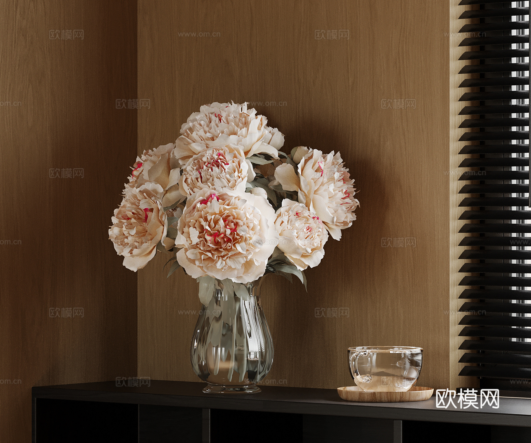 现代花瓶 鲜花 花艺su模型