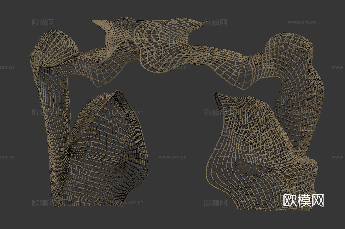 城市网格雕塑3d模型