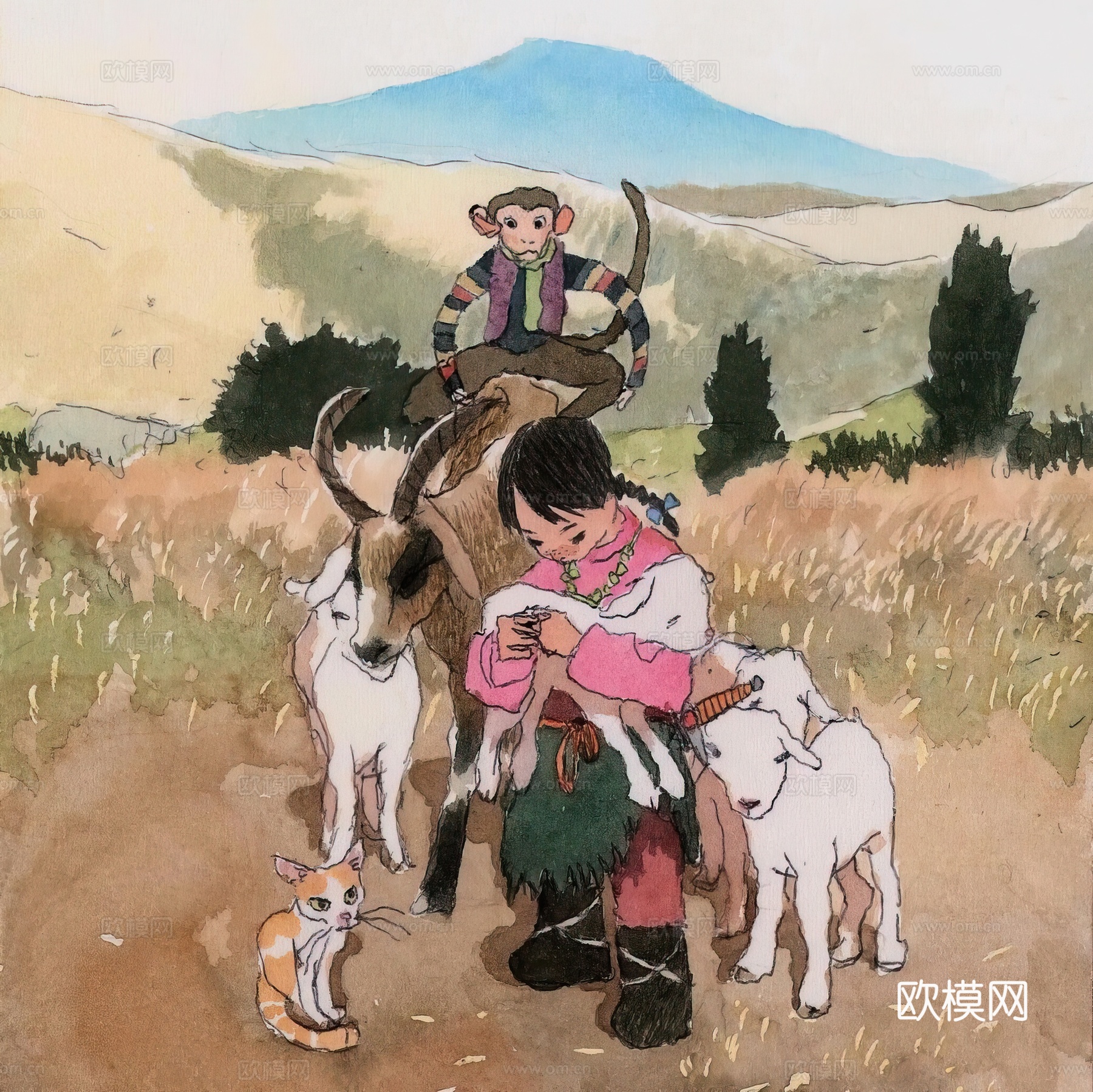 艺术挂画 挂画 装饰画 艺术画水彩插画