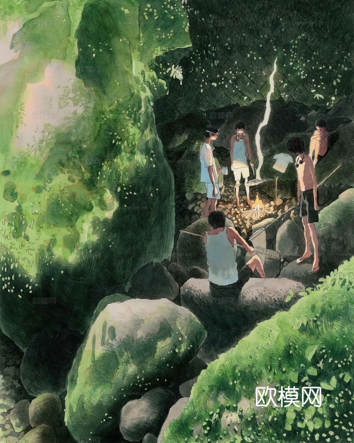 艺术挂画 挂画 装饰画 艺术画水彩插画下载