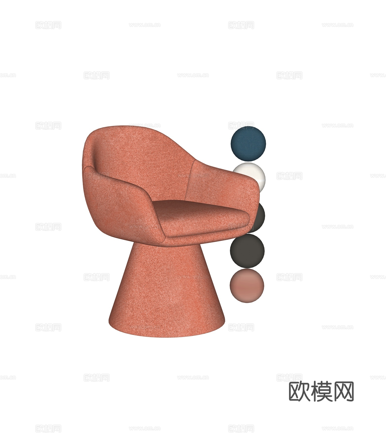 现代梳妆椅 单椅su模型