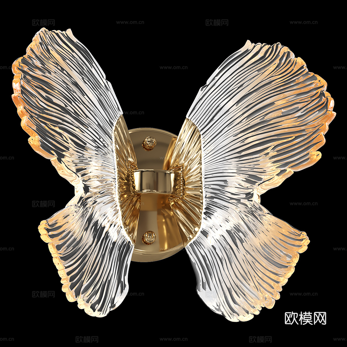 现代轻奢蝴蝶萤石壁灯3d模型