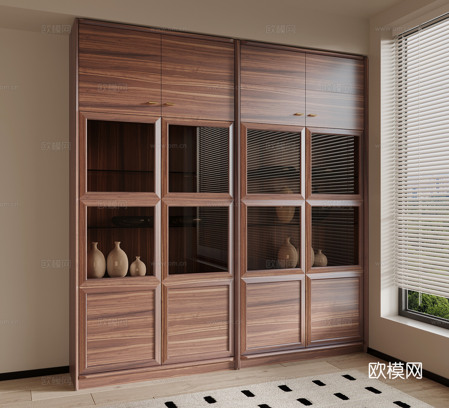 茶柜 新中式茶柜 装饰柜 展示柜su模型
