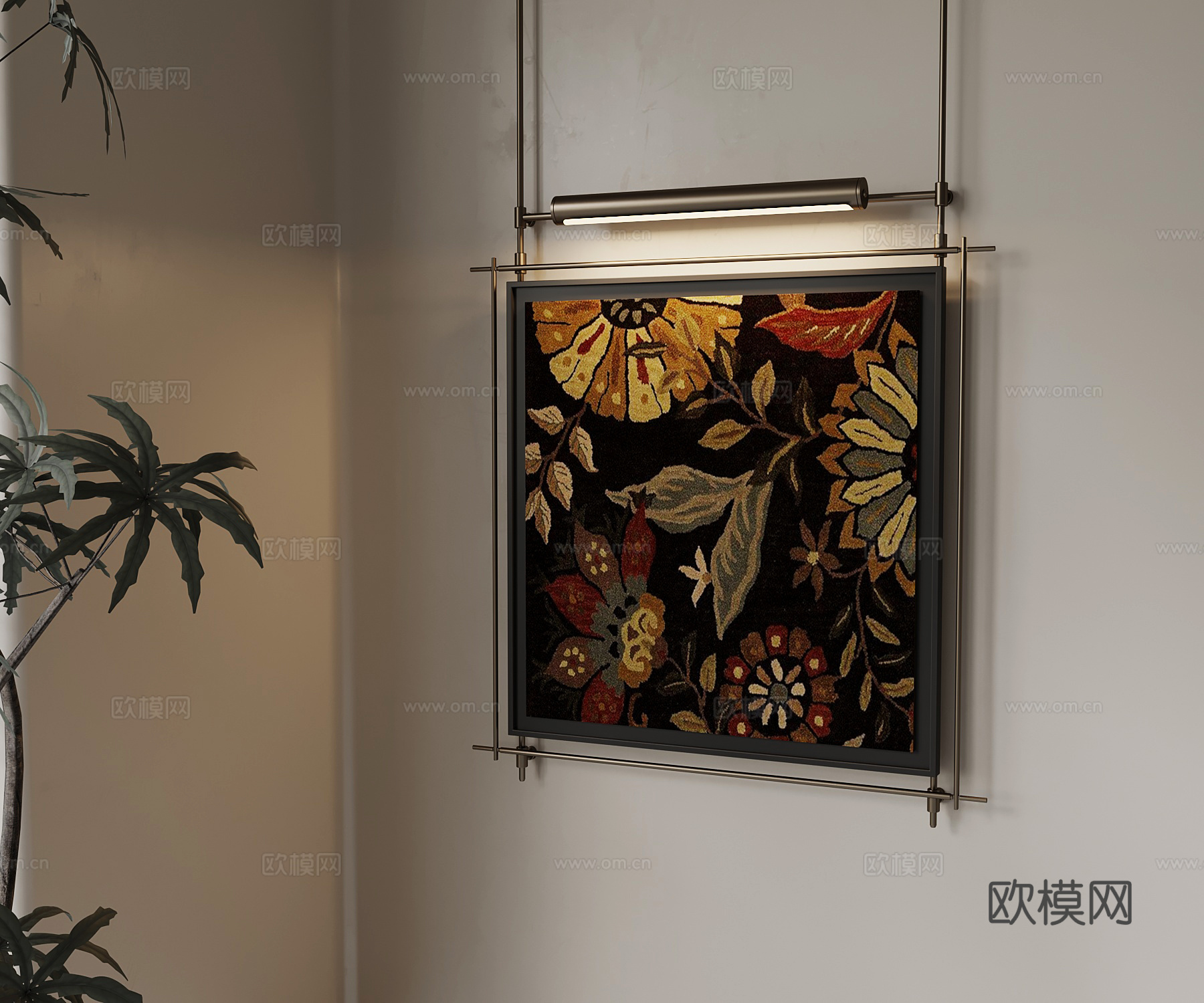法式复古风挂画 装饰画su模型