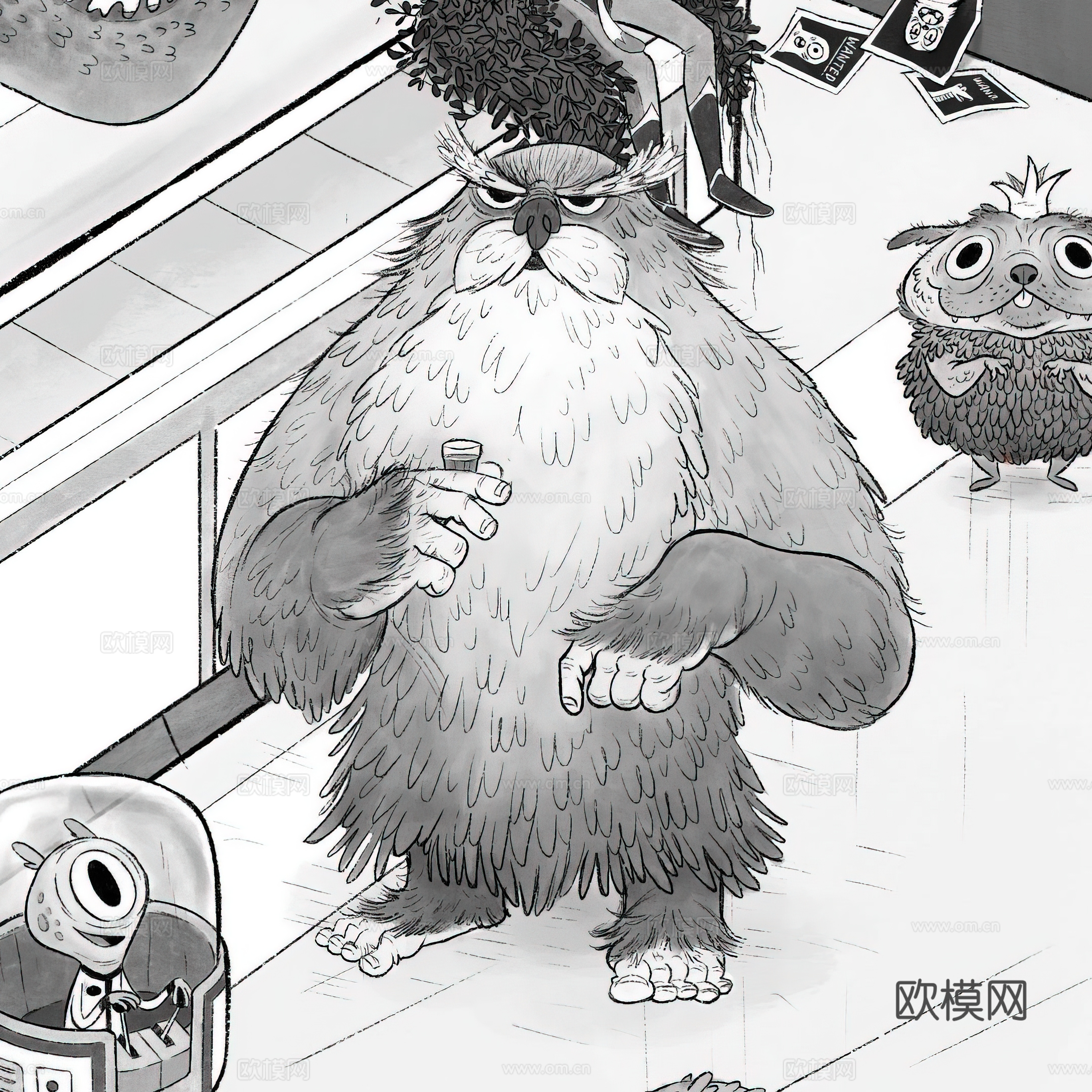 艺术挂画 挂画 装饰画 艺术画 拟人动物下载