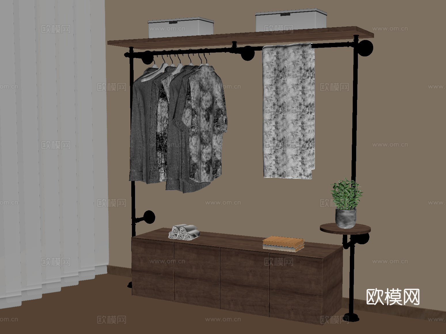 诧寂风衣架 衣服服饰su模型