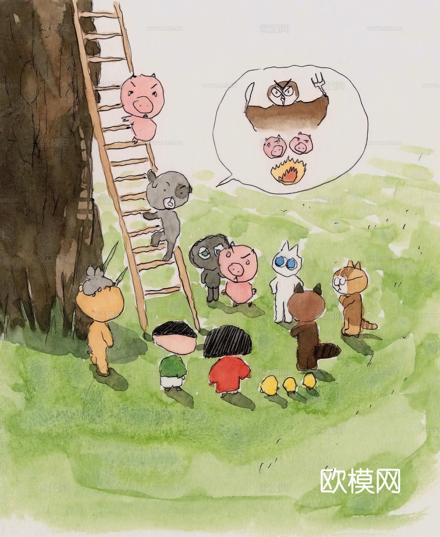 艺术挂画 挂画 装饰画 艺术画水彩插画下载