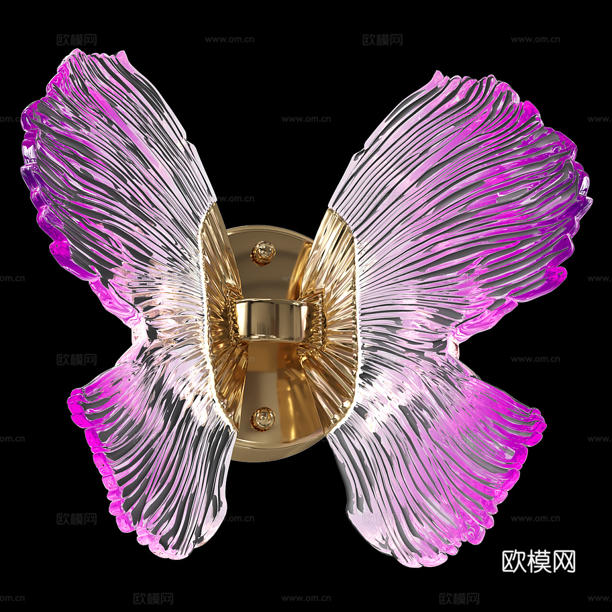 现代轻奢蝴蝶萤石壁灯3d模型