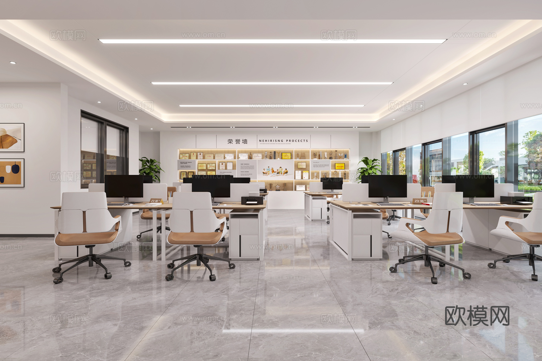 公共办公区3d模型