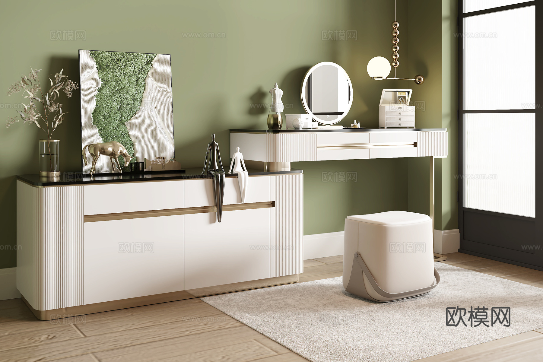 现代梳妆台3d模型