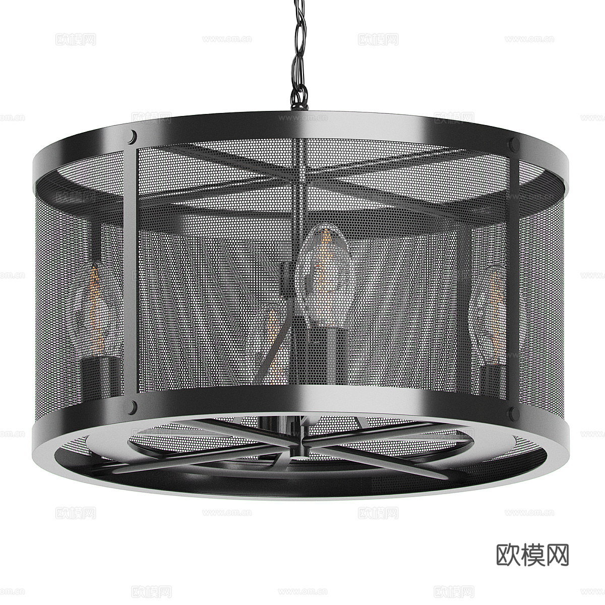 现代意式金属网装饰吊灯3d模型