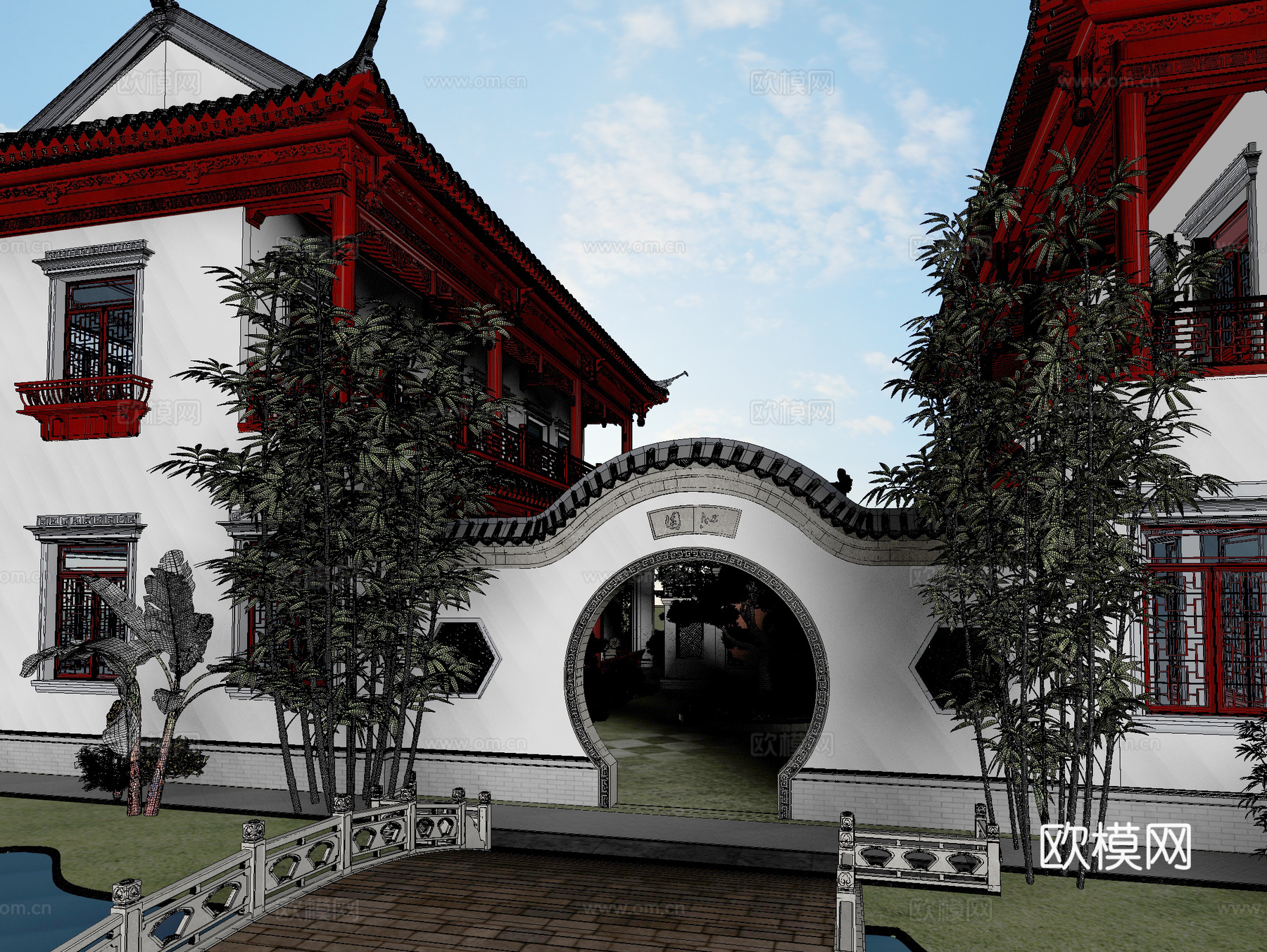 古建 民宿 中式建筑 园林 斗拱 挑檐 江南 灰派3d模型