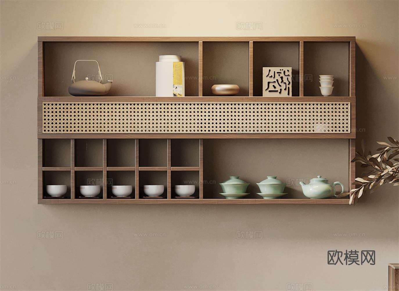 茶柜 新中式茶柜 壁柜3d模型