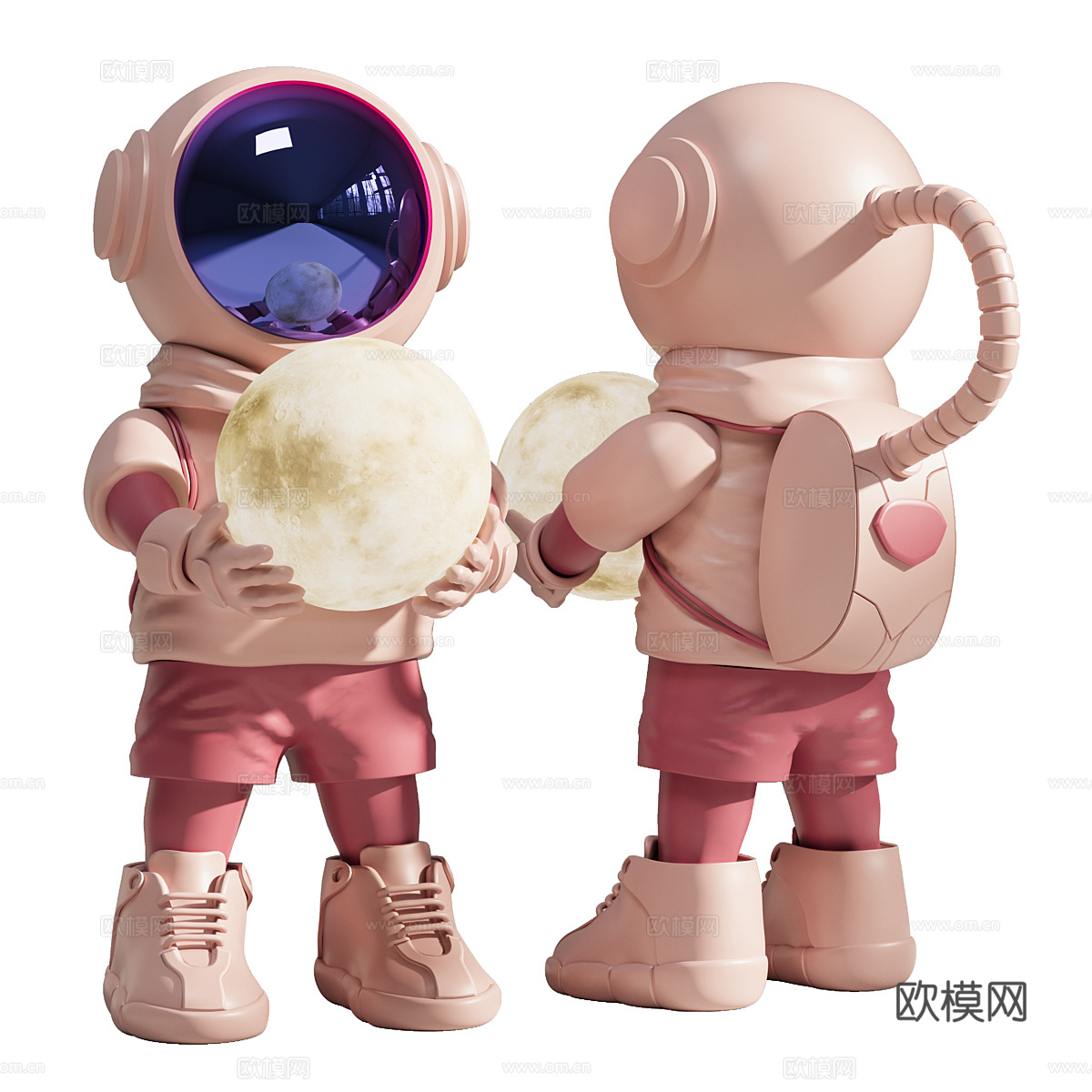 现代意式轻奢宇航员落地灯3d模型