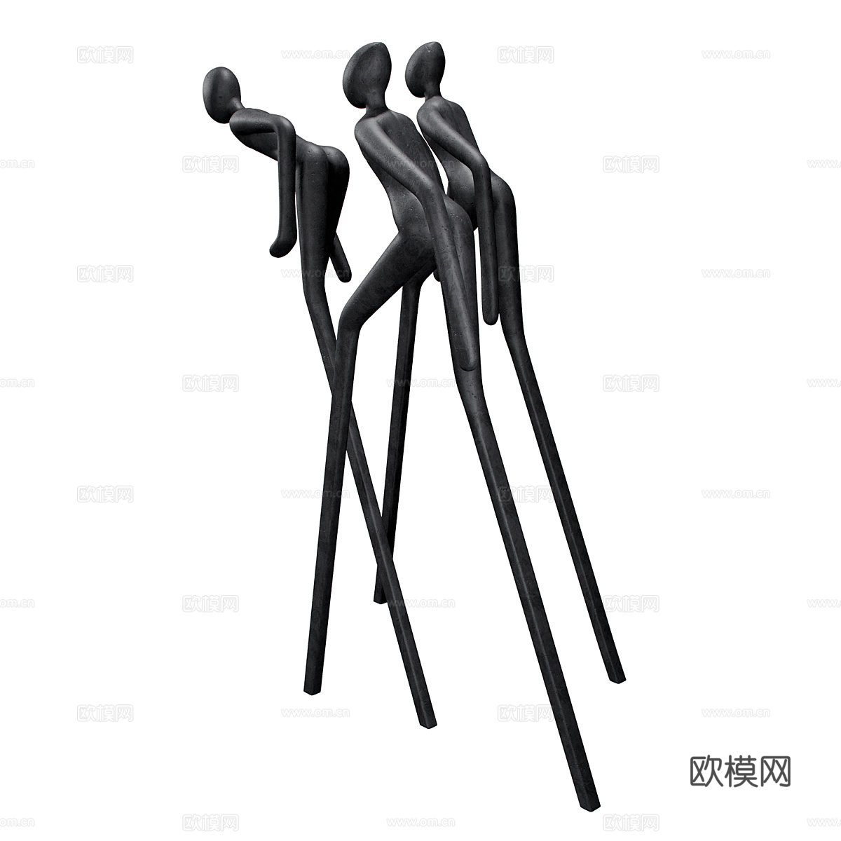 现代意式极简艺术雕塑摆件3d模型
