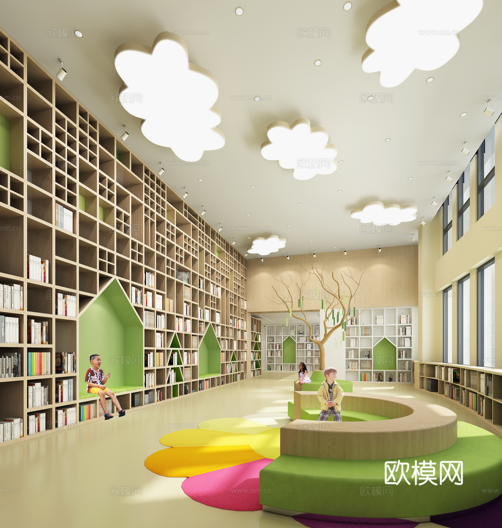 现代儿童图书馆3d模型