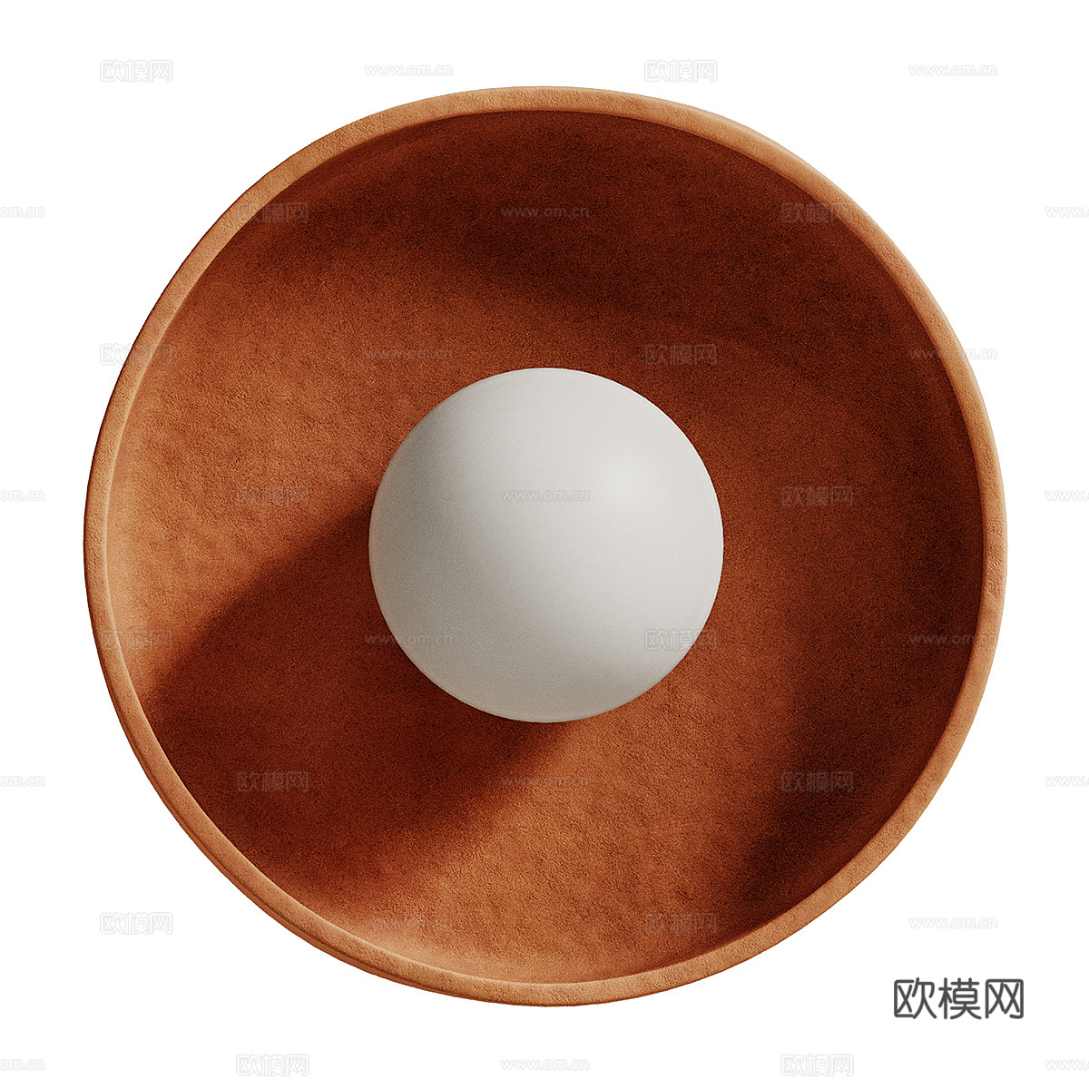 现代侘寂奶油风陶制装饰壁灯3d模型