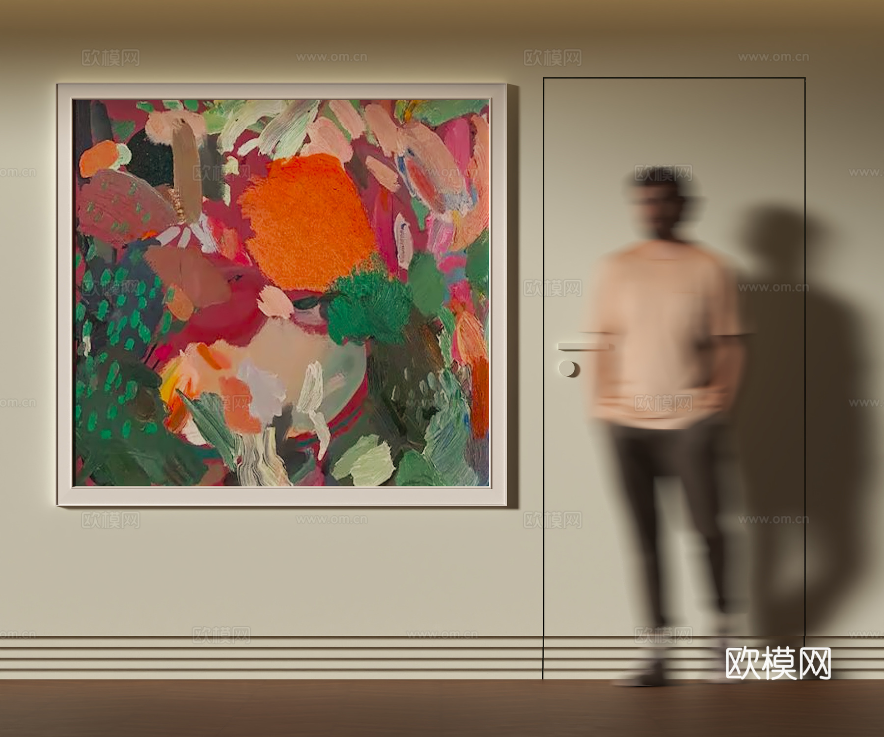 现代抽象装饰挂画su模型