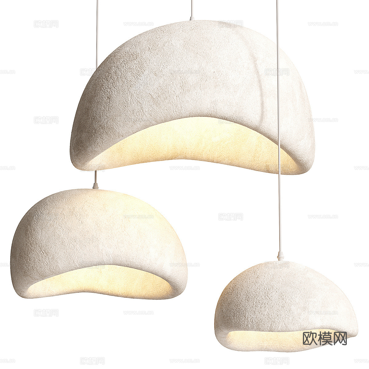 新中式侘寂陶制装饰吊灯3d模型