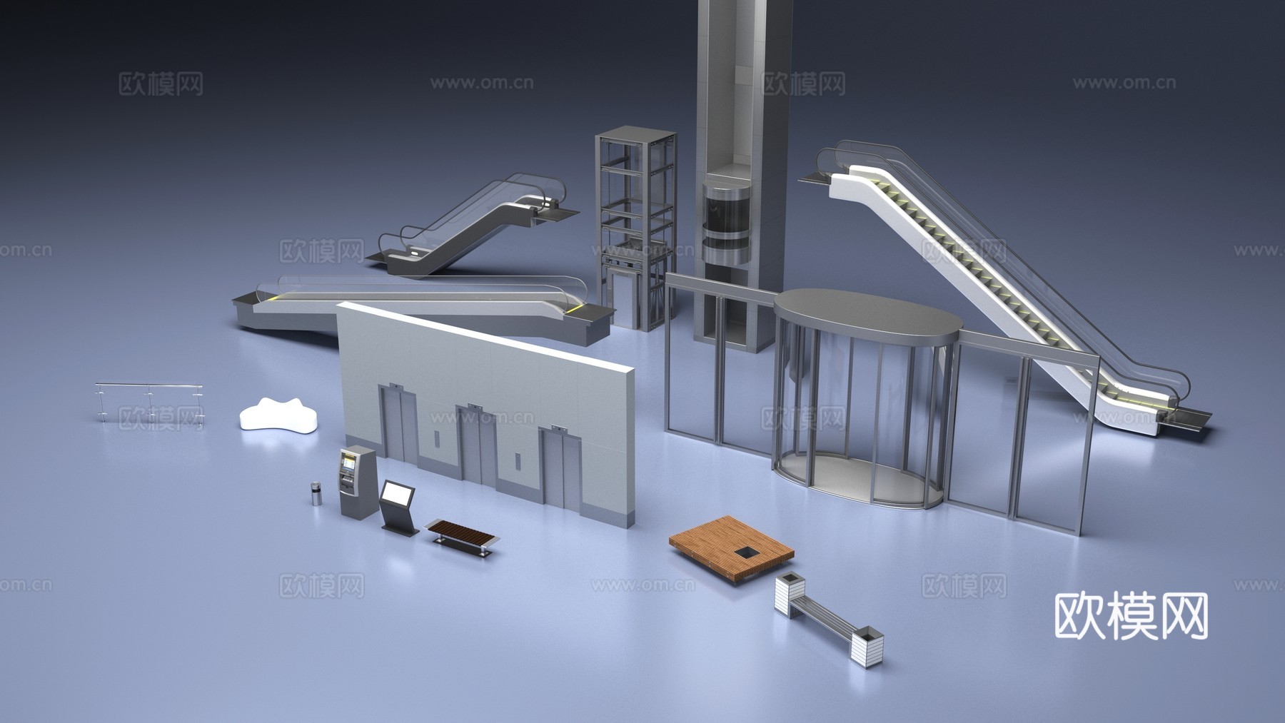 电梯扶梯公共设施3d模型