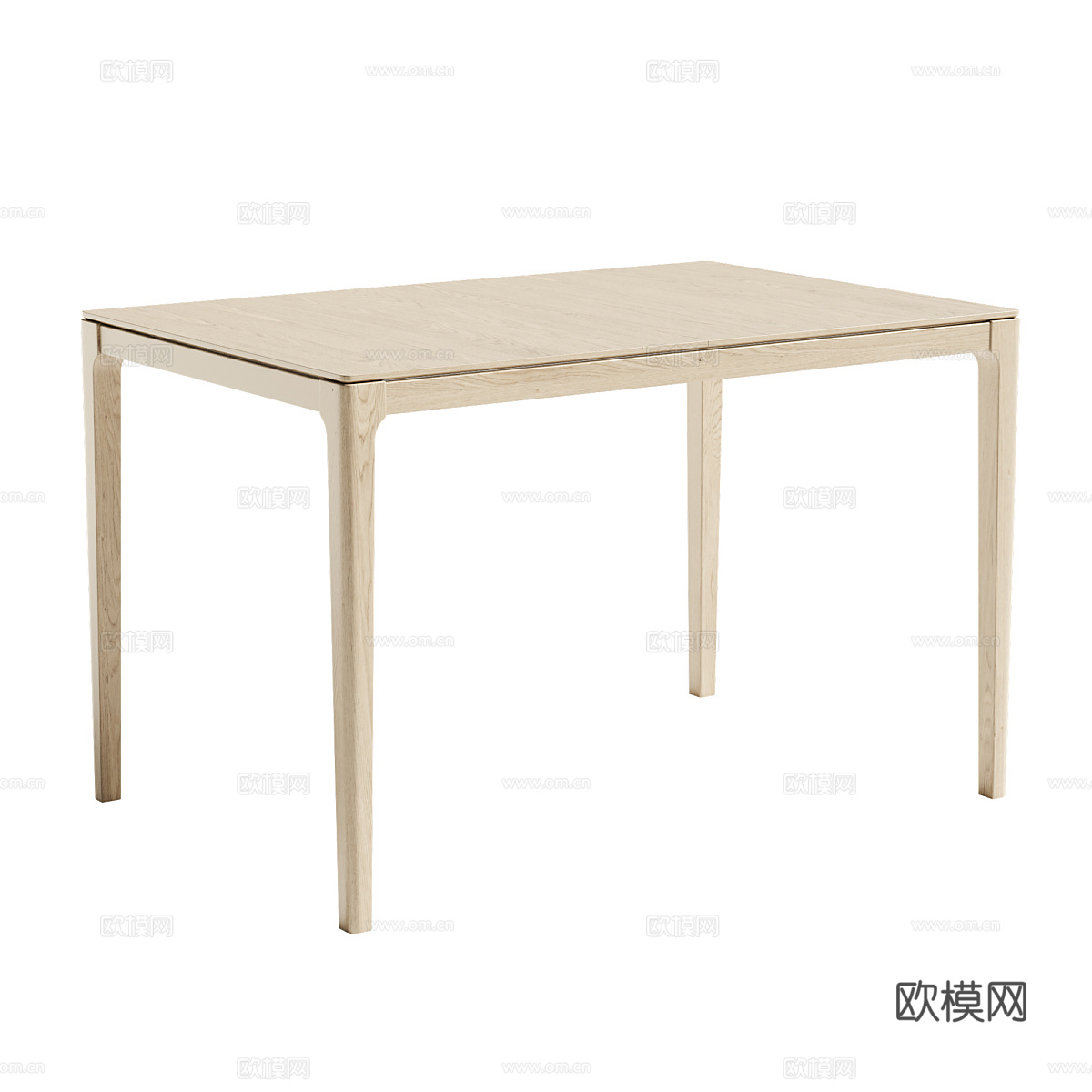 现代意式实木餐桌3d模型